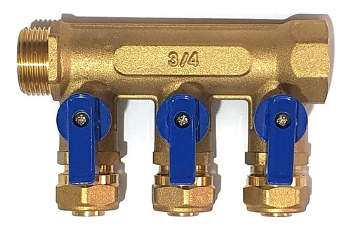 Manifold - Colector De Pex 3/4 X 3 Salidas 16mm ( Azul)