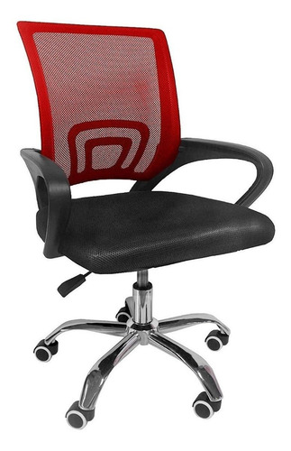 Imagen 1 de 2 de Rack & Pack Mkz-sillaofiajus ergonómica negra y roja con tapizado de tela