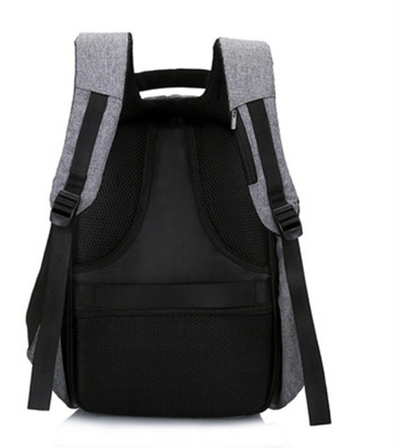 Mochila Antirrobo Urbana Usb Compartimento Laptop Color Gris oscuro con Negro