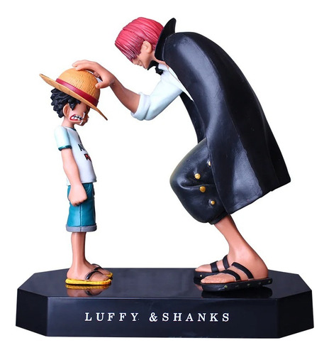 Boneco Shanks E Luffy 17cm Com Chapeu - One Piece