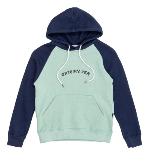 Buzo Canguro Beach Trip Quiksilver Verde Con Azul