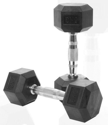 Par Mancuernas 15 Kg Recubiertas En Goma Cromadas Dumbbell