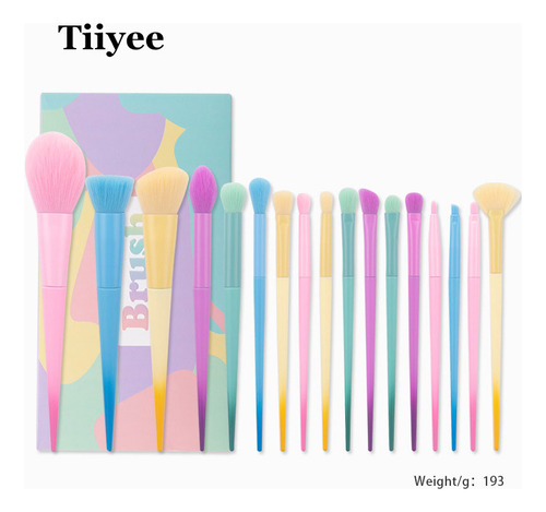 Juego De Brochas De Maquillaje Profesional De 17 Piezas Color Caramelo, Herramientas De Belleza Profesionales De Marca Tiiyee