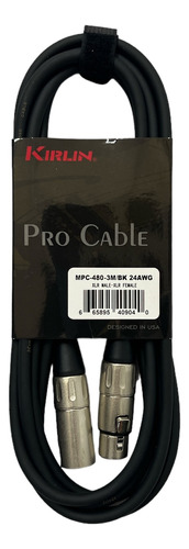 Cable Kirlin Micrófono 3 Metros Mpc-480-3m/bk Canon-canon