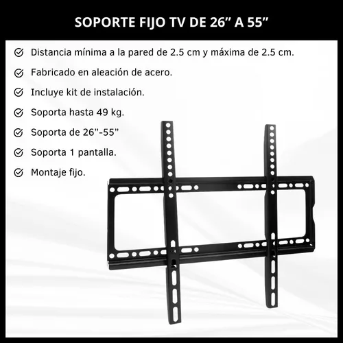 Soporte Fijo Universal Para Tv Pantallas 26 A 55 Pulgadas