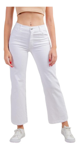 Pantalón Jean Elastizado Wide Leg Calce Perfecto Palazzo 