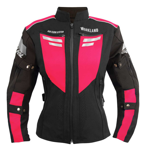 Chamarra Moto Mujer Impermeable Protecciones Biker Wkl 85 Rs