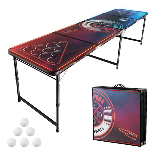 Mesa Para Beer Pong Mesa De Juegos De Beber 8 Pies Plegable
