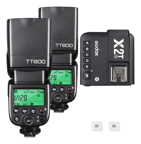 Godox 2pcs Tt600 Gn60 Cámara Flash Speedlite, Hss Master Off