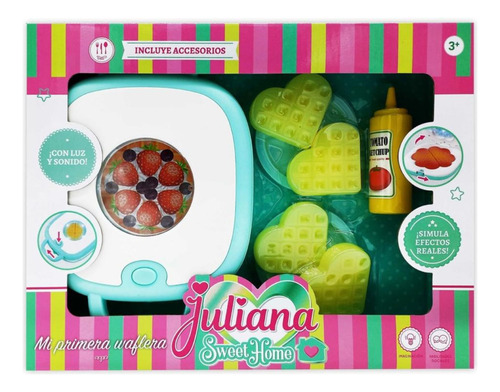 Juliana Sweet Home Mi Primera Waflera + 4 Waffles Corazón Color Verde claro