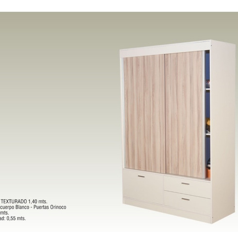 Imagen 3 de 9 de Ropero Placard Organizador 2 Puertas 2 Caj 140 X 205 Cod 650