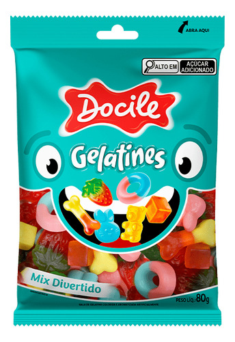 Bala De Gelatina Mix 80g Docile