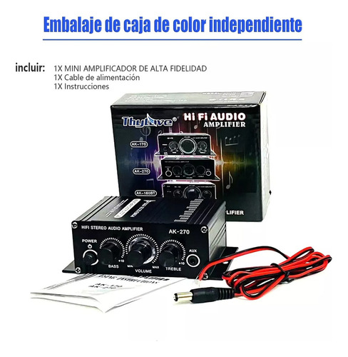 ' Amplificador Mini 400w Audio Hifi For Autos Moto Con Cable