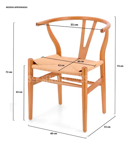 Silla Wishbone Con Asiento De Soga Ratan Natural - Nordico