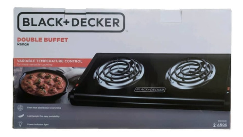 Cocina Eléctrica Black And Decker 2 Hornillas Modelo Db1002b