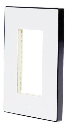 Placa Zurich 3 Modulos Blanca Marco Color Negro Igoto