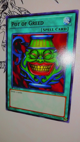 Yugioh! Pot Of Greed Rare Bp02-en129 1st Edition 