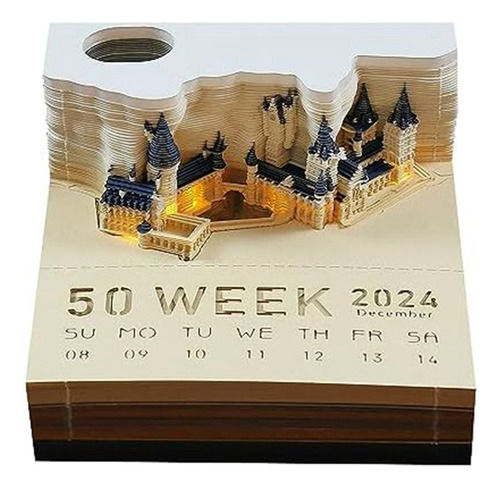 Bloc De Notas Block Con Calendario Cube Castle Led 3d