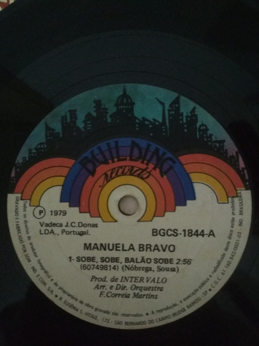 Lp Vinil Manuela Bravo Sobe Sobe Balão Sobe (Usado)