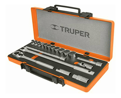 Truper Jd-1/2x19p, Juego De Autoclé De 19 Piezas Std, 1/2 