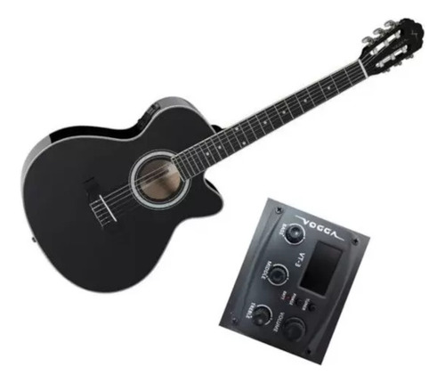 Violao Vogga Nylon Vce 340 Bk Eletrico