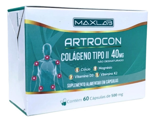 Suplemento Maxlab Artrocon Colágeno Tipo 2 60 capsula + Associações