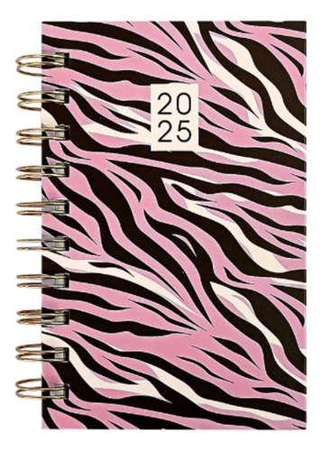 Mini Agenda 2025 Espiral A6 Nice Rosa - Capa Dura