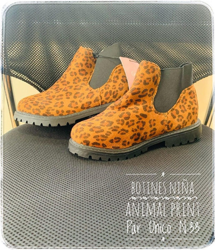 Botines Niña Animal Print Par Único N°33