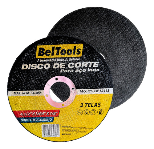 Kit 10 Disco De Corte Inox 4.1/2x7/8 Esmerilhadeira Beltools