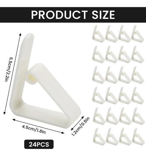 Fantasyon 24 Clips De Plástico Para Mantel, Color Blanco, Cl