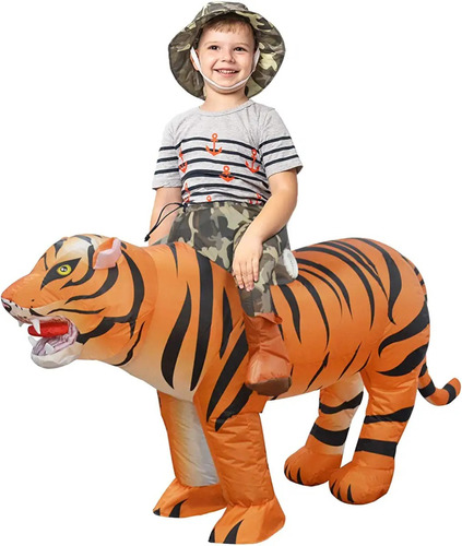 Disfraz Inflable Para Niños  De Tigre Unisex Talla 48 PuLG