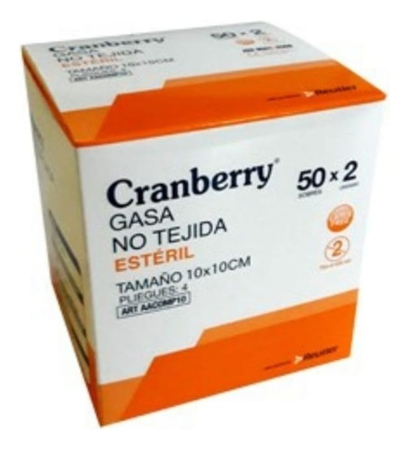 Gasa Esteril No Tejida 10x10cm Caja X 50 Unidades Cranberry