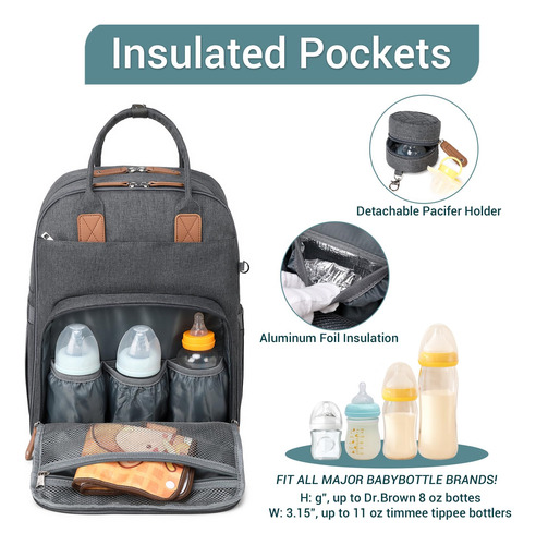 Mochila Para Pañales Multifunción Gran Capacidad Impermeable