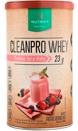 Suplemento Em Pó Integralmédica Premium Cleanpro Whey Proteínas Sabor Frutas Vermelhas Em Pote De 450g