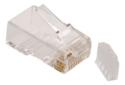 Plug Rj45 8 Contactos Cat 6 P/ Cable Redondo 1gbps Steren