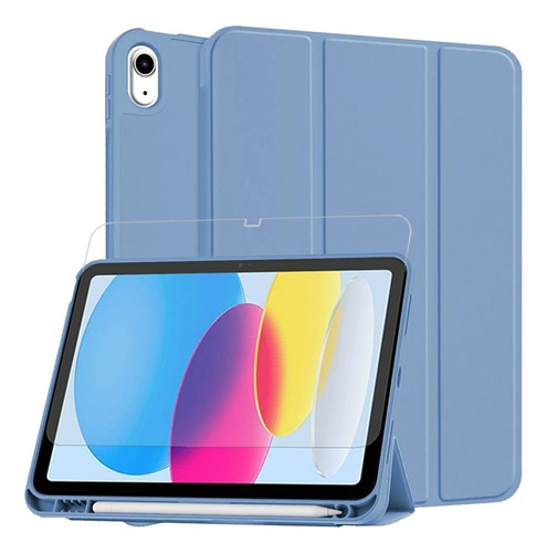 Smart Case Espacio Lápiz + Vidrio Para iPad 10ma Gene 10.9