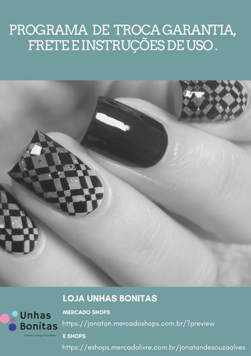 Imagem 3 de 6 de Carimbo De Unhas Apipila Minimalista Grátis 02 Esmaltes