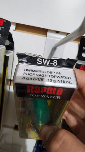 Currican Pesca Rapala Skitter Walk Anzuelo Sonajero Color Sw-8/green Mullet
