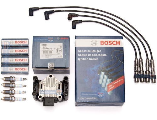 Kit Bosch Bobina + Cables + Bujias Vw Gol Trend 1.6 Apto Gnc