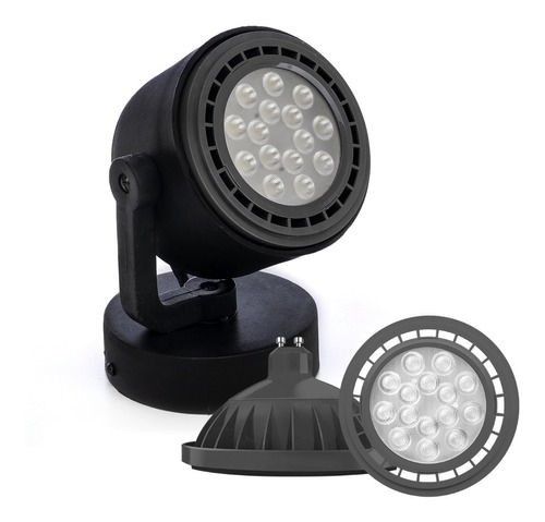 Aplique De Pared Polipropileno Gu10 1 Luz + Led Ar111 11w