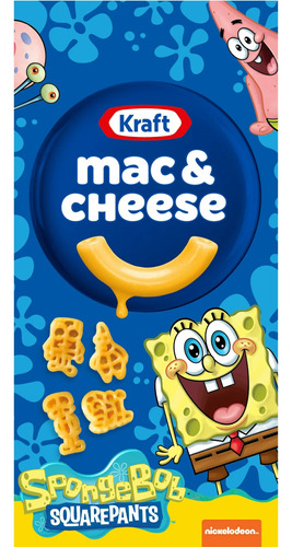 Macarrones Con Queso Mac & Cheese Kraft 156g Bob Esponja Imp