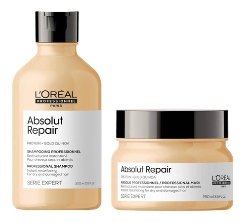 Kit Absolut Repair Loreal Shampoo 300ml Y Máscara 250ml