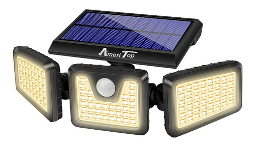 Reflector Led Solar 128 Led Luz Calida Sensor Apto Exterior