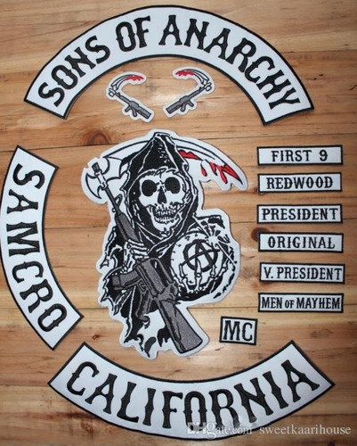 Juego 14 Bordados, Parches Sons Of Anarchy Para Motocicletas