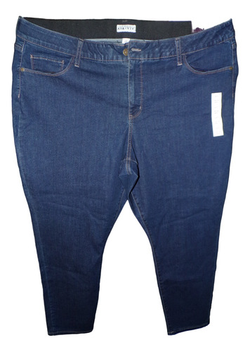 Pantalon Jeans Azul Mezclilla Mid Talla 24w (42/44) Ava Viv