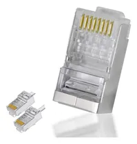 Comprar 100 Pzas Conectores Plug Cat 6 Rj45 Blindados Para Cable Red