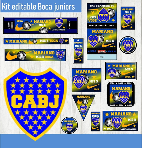 Kit Imprimible 3x1 Boca Juniors