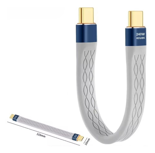 Cabo Usb Tipo C Thunderbolt 4 8k 40gbps 240w Usb 4 5a 13cm