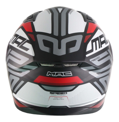 Imagen 2 de 4 de Casco Moto Integral Mac Speed Riot Negro Oficial Devotobikes