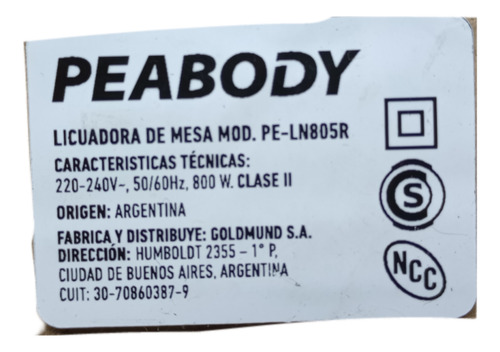 Botón Palanca Sensor Switch Licuadora Peabody Pe-ln805r 800w